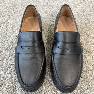 Cole Haan Black Leather Penny Loafers